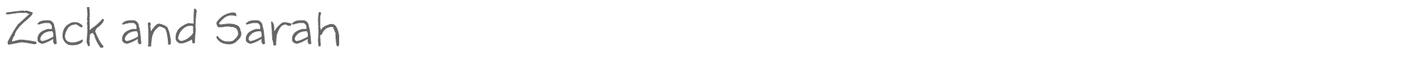 Sample characters Zack and Sarah Font